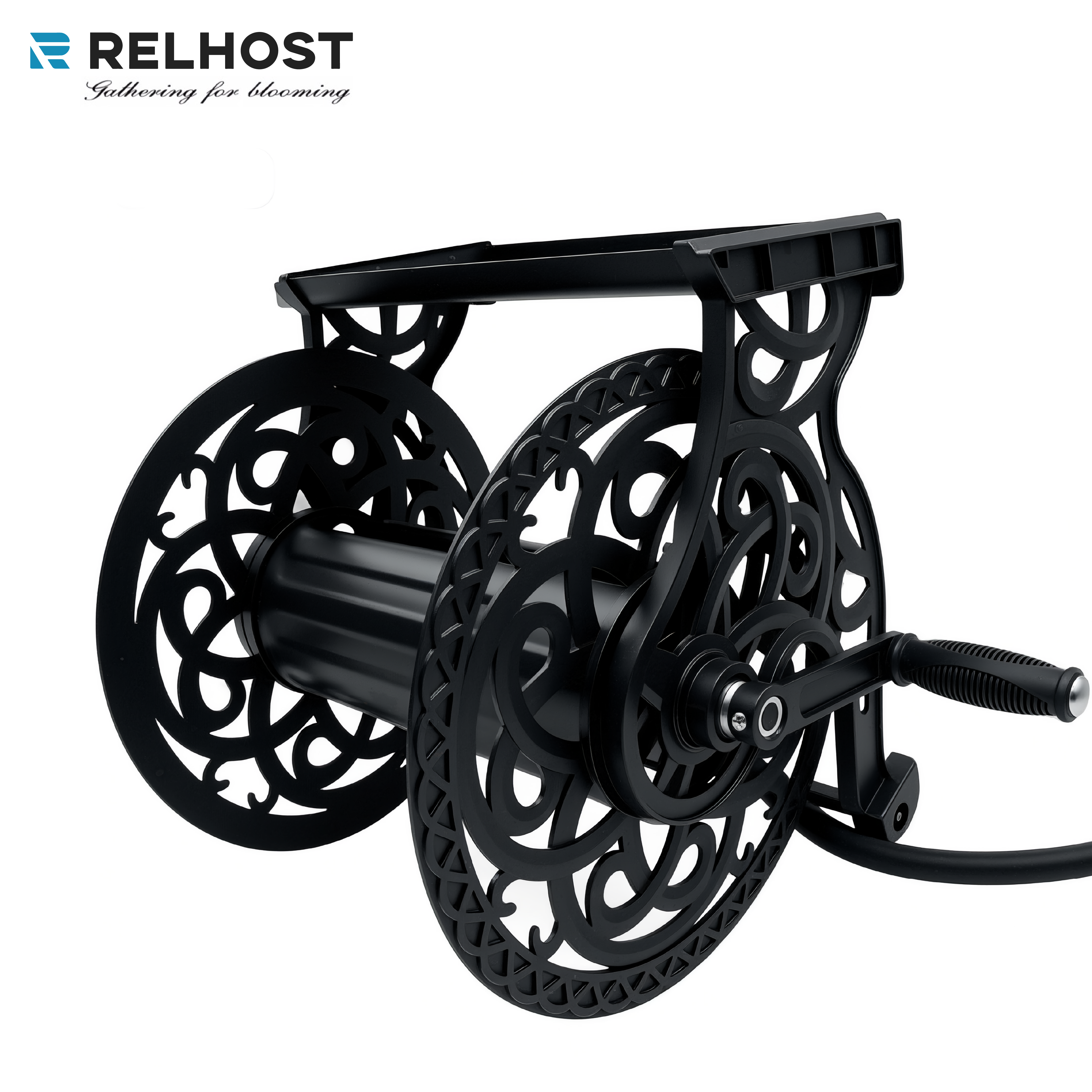Relhost Tools Garden Hose Reel, Hose Holder with Aluminum Frame