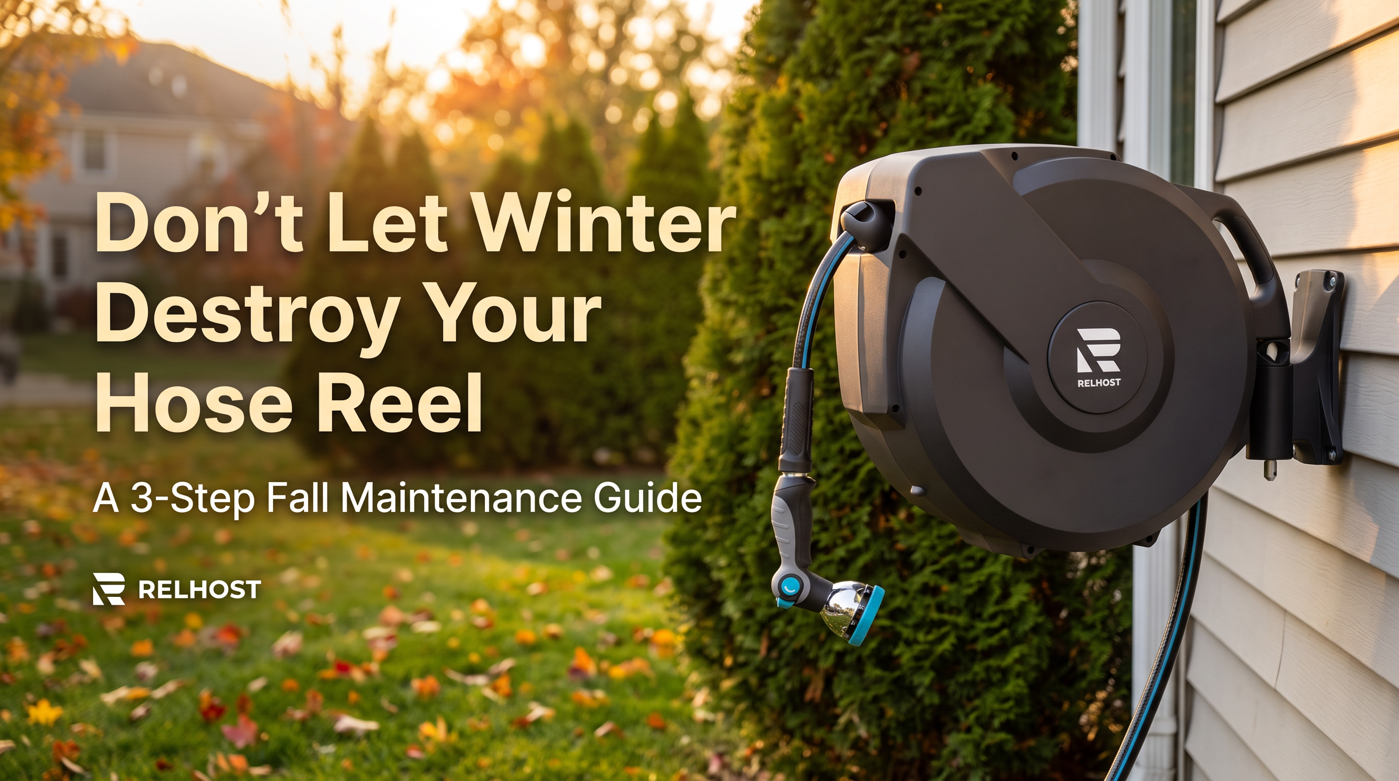 RELHOST retractable garden hose reel winterization guide