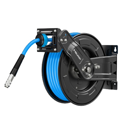 65ft-Dual Arm-RetractableAir Hose Reel-Alloy Steel Reel-3/8in