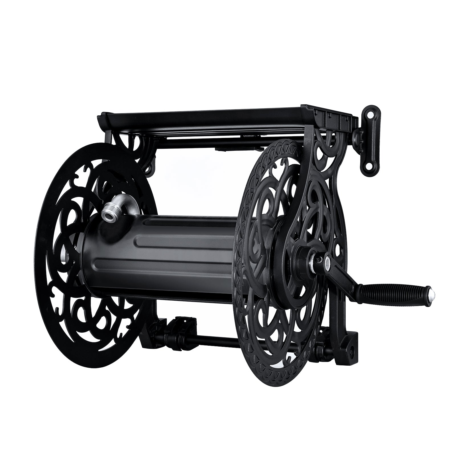 Steel Decorative Wall Mount Garden Hose Reel, Holds 100-Feet of 5/8-Inch Hose