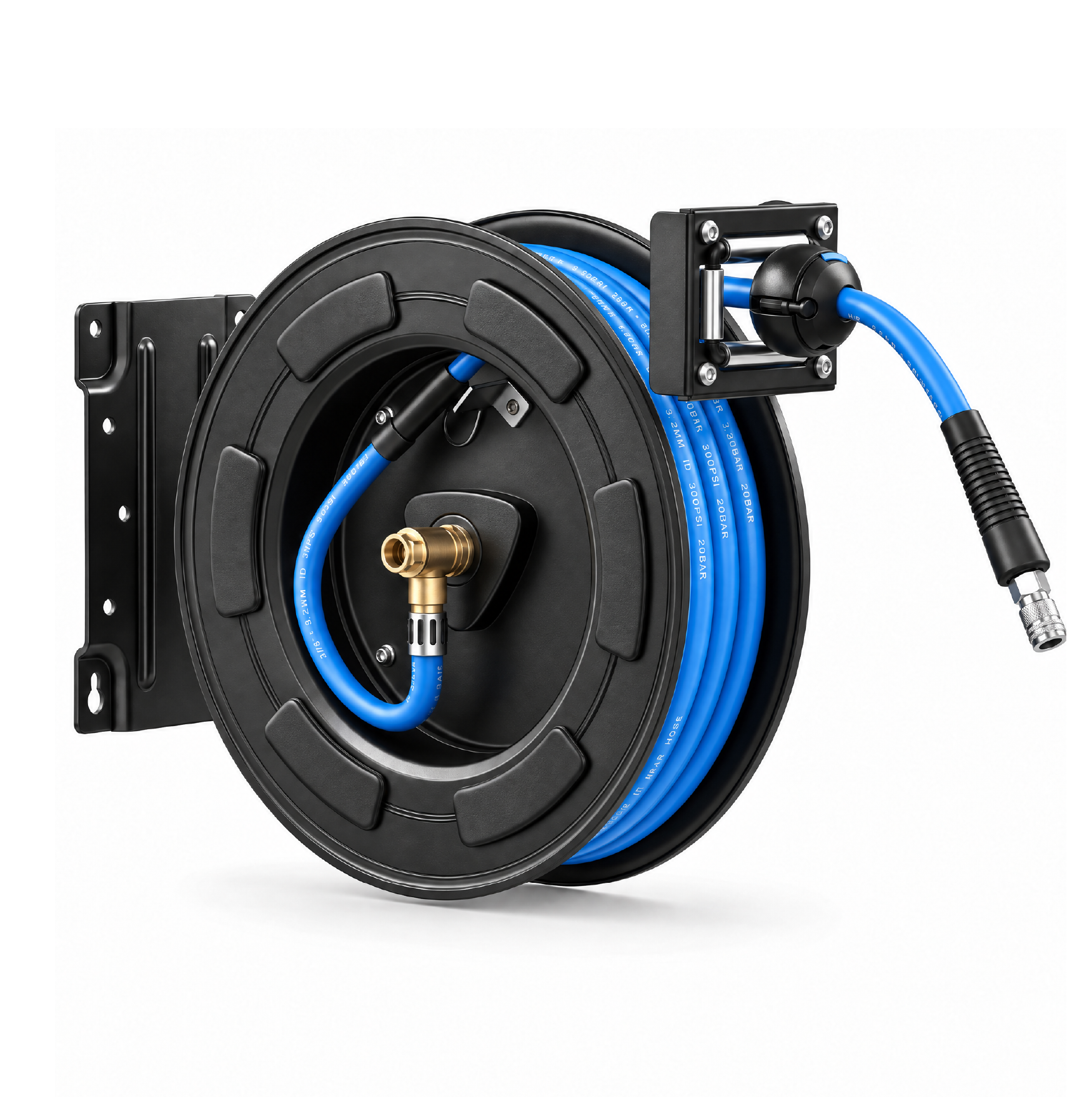 Retractable Air Hose Reel, 3/8" x 50ft, Single Arm