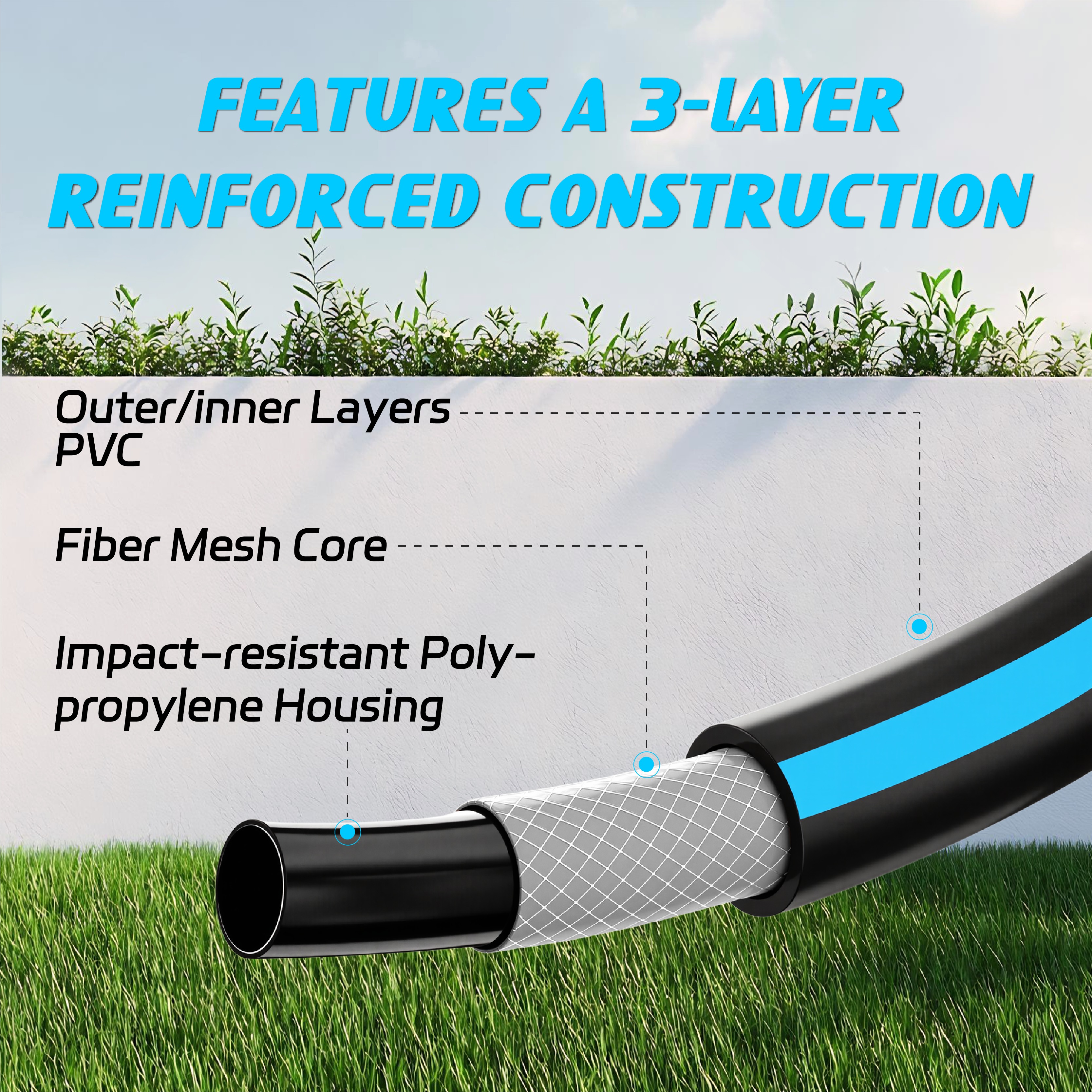 RELHOST TOOLS Retractable Garden Hose Reel,5/8 Inch x 100ft Wall Mounted,Heavy Duty with 10-Patten Nozzle,Adjustable Length Lock,Upgrated Slow Return System,180° Swivel Bracket,Dark Grey