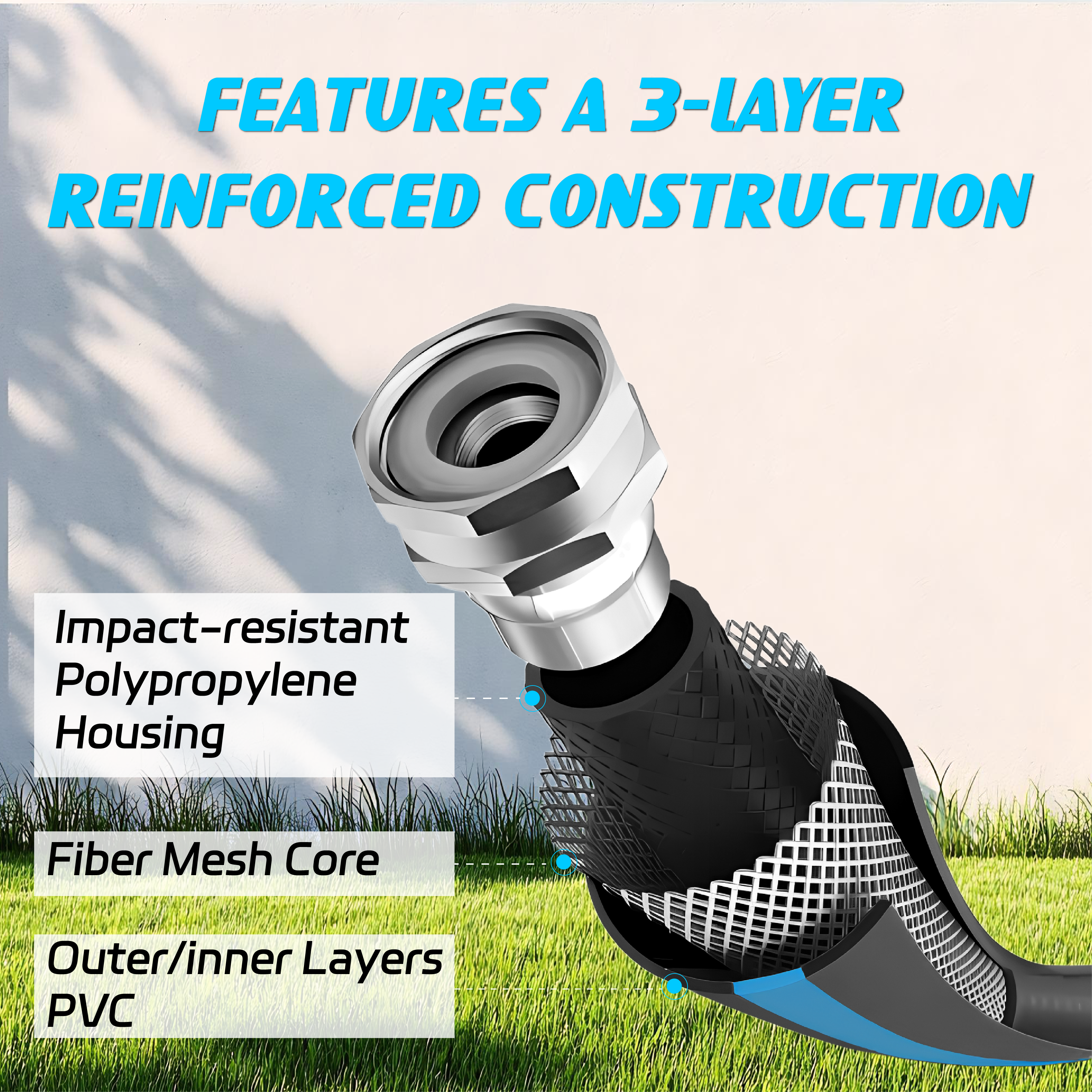 Relhost Tools Retractable Garden Hose Reel, 1/2 inch x 120 ft Wall Mounted Hose Reel with 10-Pattern Nozzle， 180° Swivel Bracket Wall Mounted,Lock at Any Length, Slow Return System, Automatic Rewind