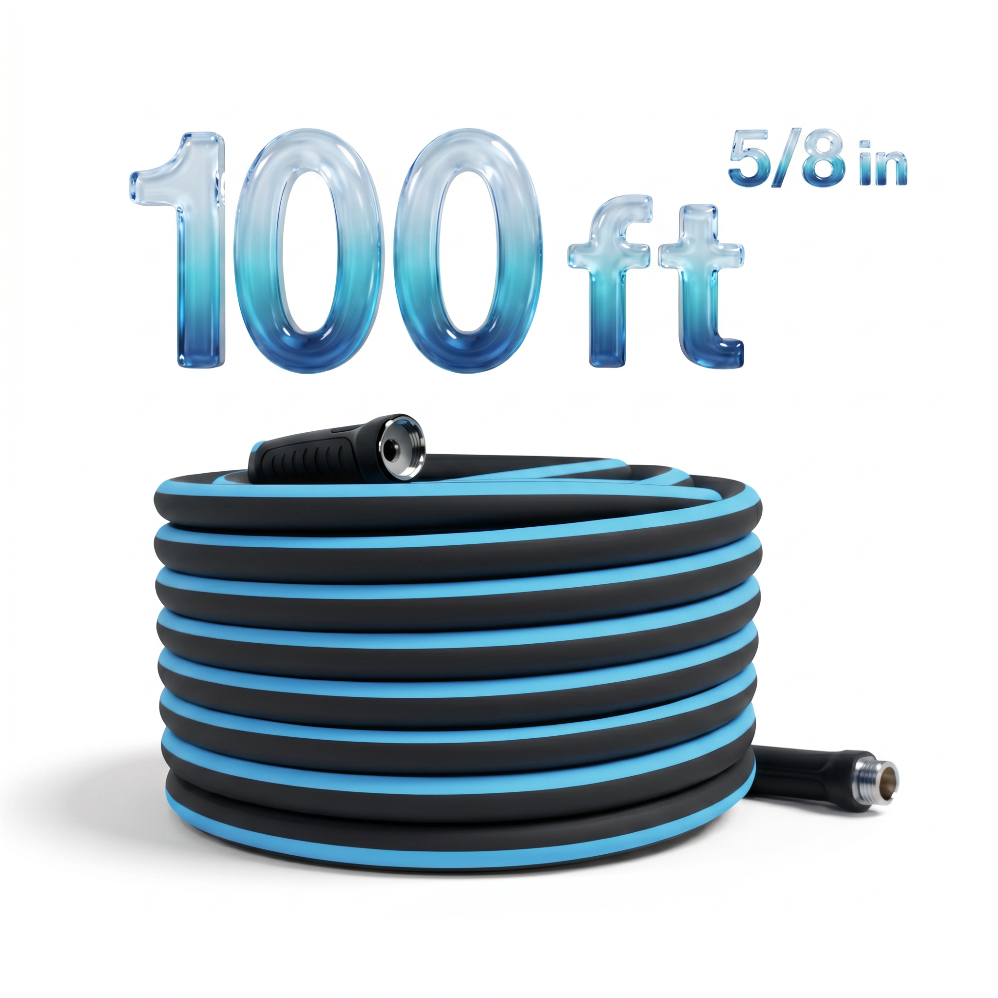 Flexible Garden Hose | 5/8" x 100/75/50ft, 360° Swivel, Heavy Duty & Leak-Resistant