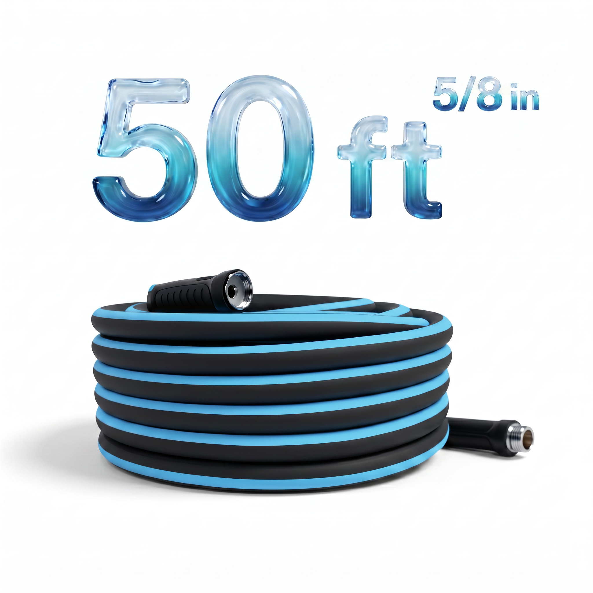 Flexible Garden Hose | 5/8" x 100/75/50ft, 360° Swivel, Heavy Duty & Leak-Resistant