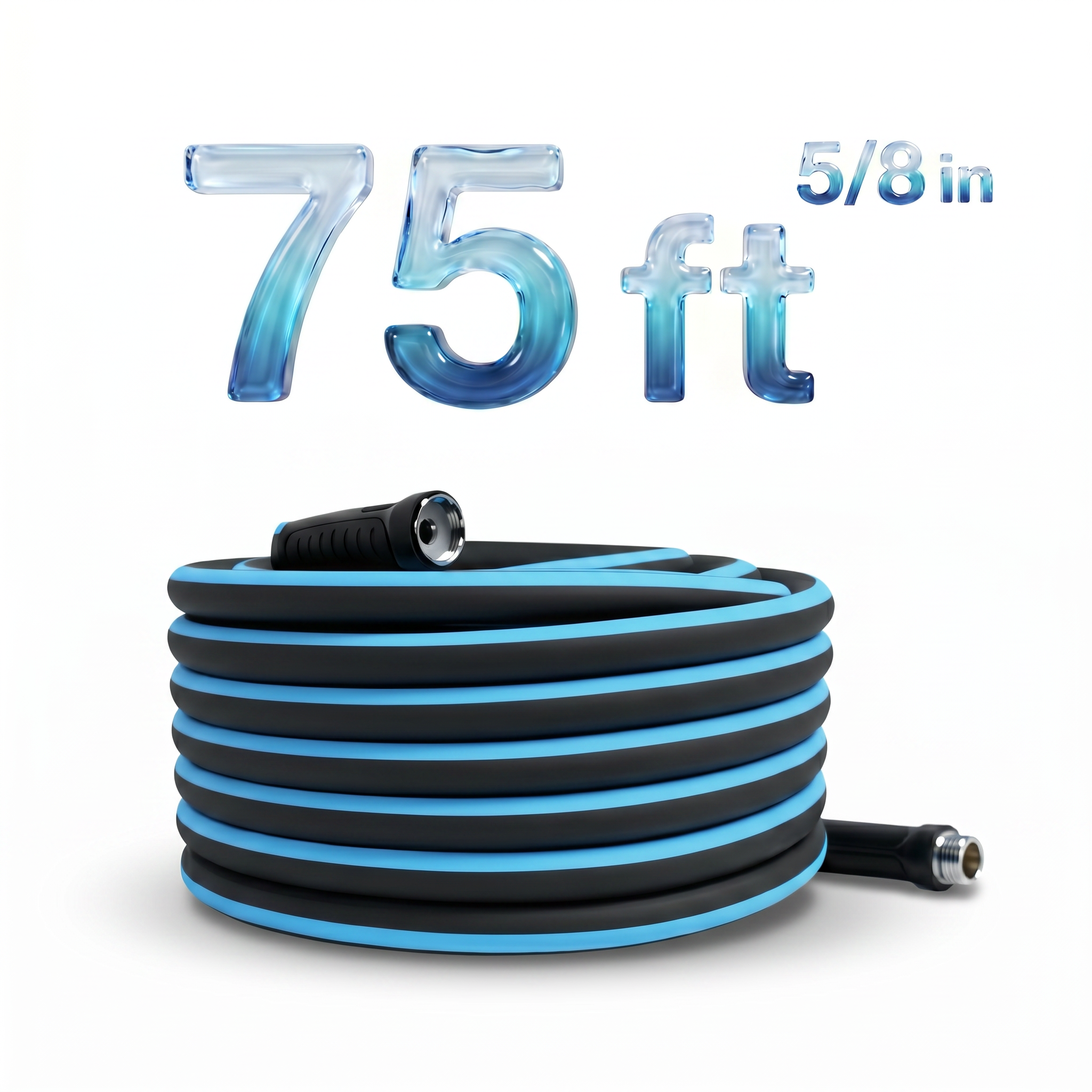 Flexible Garden Hose | 5/8" x 100/75/50ft, 360° Swivel, Heavy Duty & Leak-Resistant