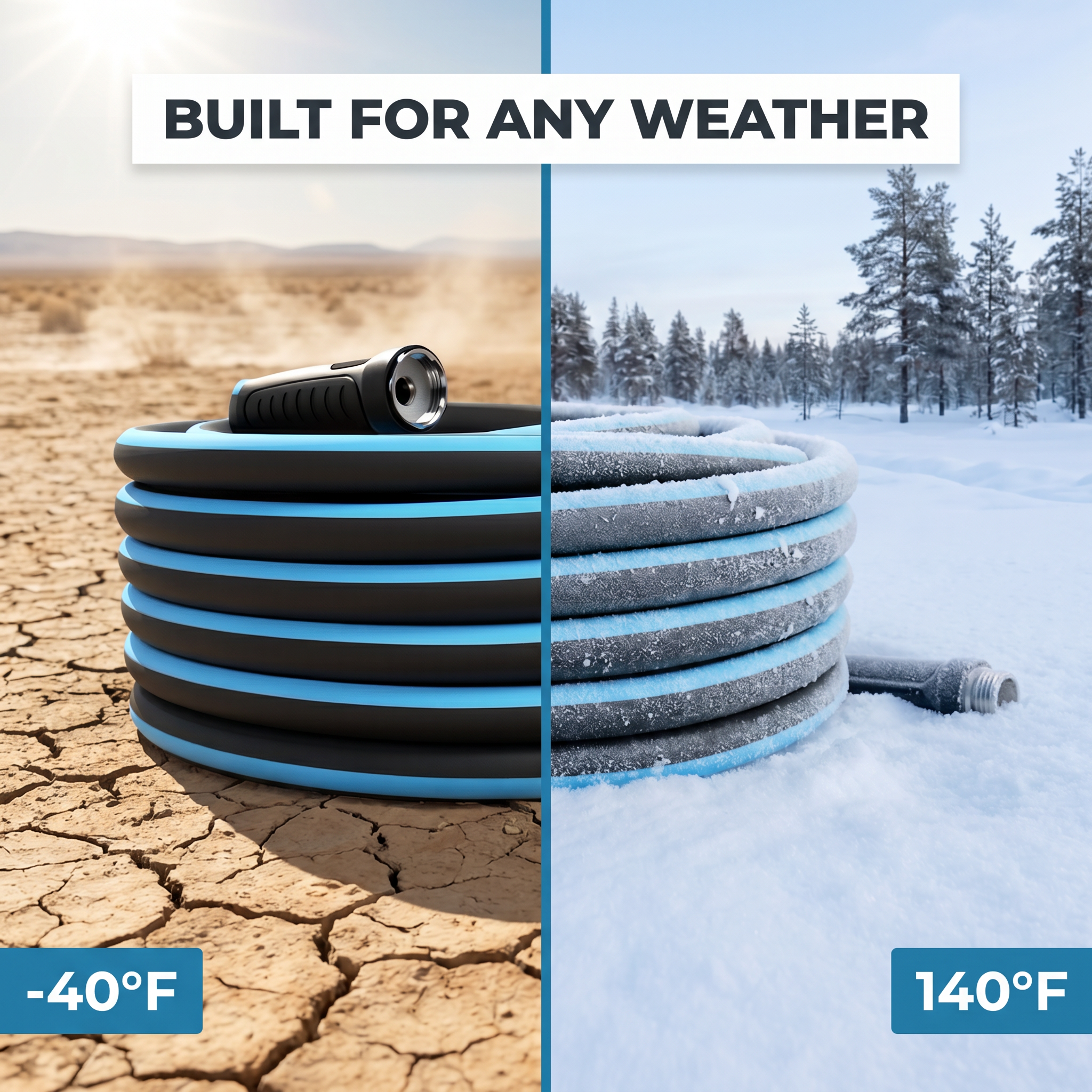 Flexible Garden Hose | 5/8" x 100/75/50ft, 360° Swivel, Heavy Duty & Leak-Resistant