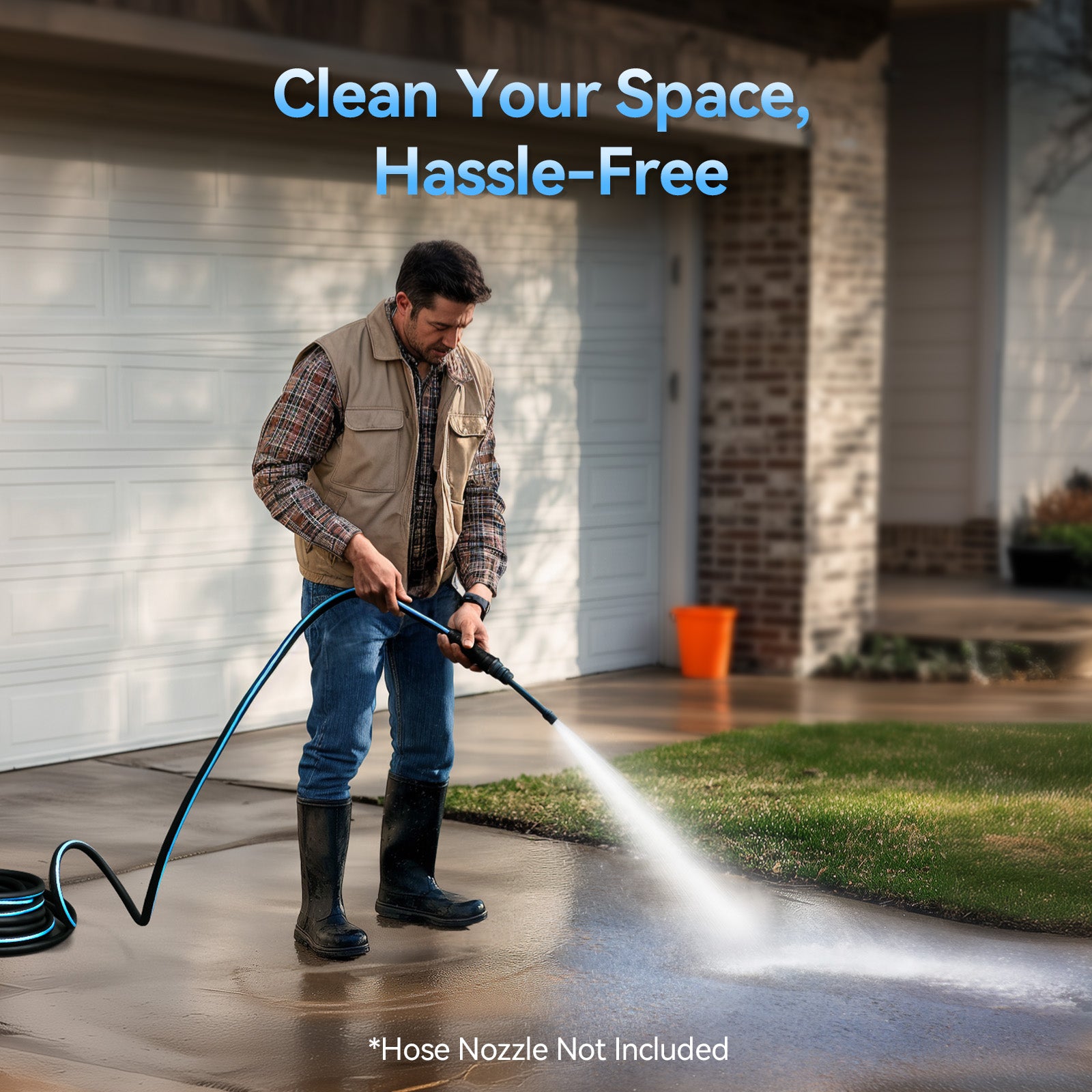 RELHOST TOOLS Garden Hose 100/75/50 ft x 5/8" Flexible Heavy Duty Water Hose with 360° Swivel Handle, Durable & Leak-Resistant, Lightweight for Versatile Use