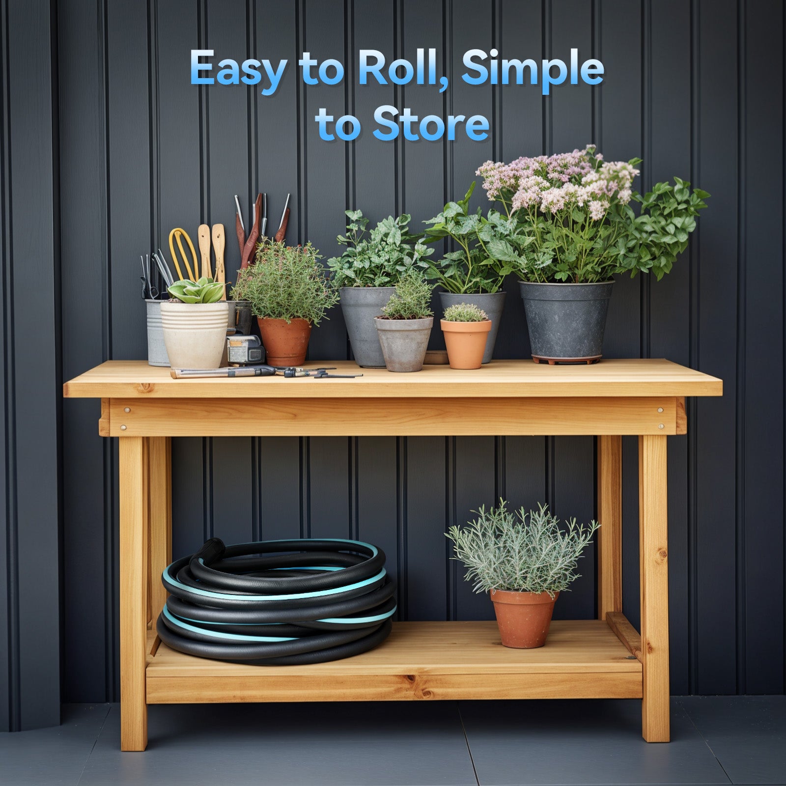 RELHOST TOOLS Garden Hose 100/75/50 ft x 5/8" Flexible Heavy Duty Water Hose with 360° Swivel Handle, Durable & Leak-Resistant, Lightweight for Versatile Use